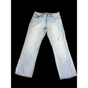 French Connection UK Style Mens Straight-Cut Light‎ Wash Jeans Size 34x30